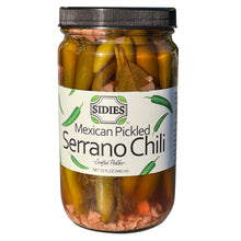 Load image into Gallery viewer, 32 ounce jar of Mexican pickled serrano chilies

